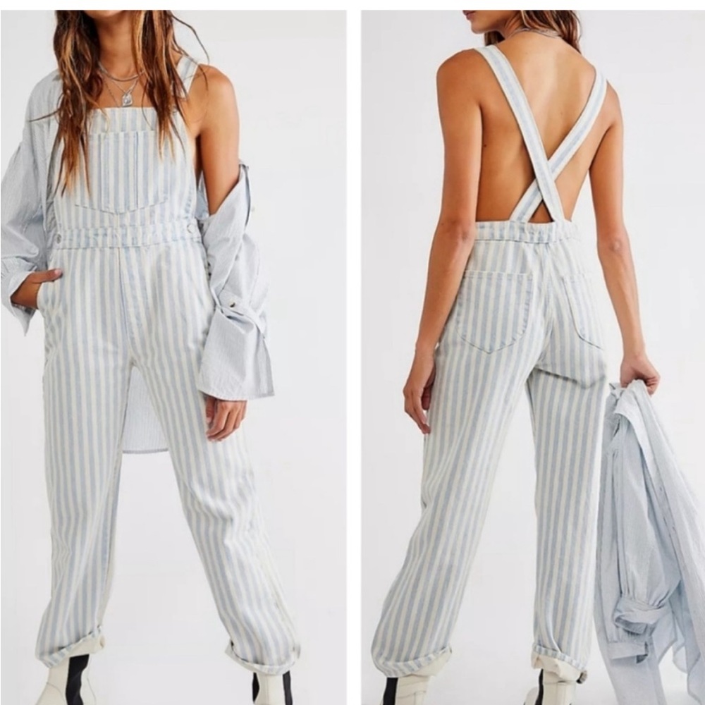 Rollas striped overalls jumpsuit *bottoms cut*